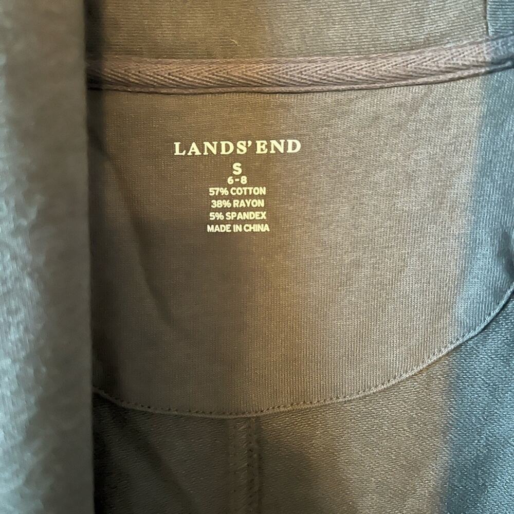 Lands end small dark gray cuffed open cardigan/ jacket - Picture 2 of 5